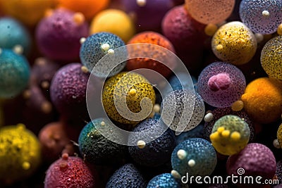 A colorful close up pollen details of a flower Stock Photo