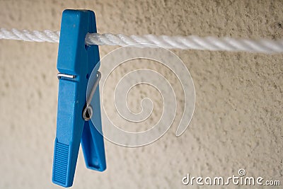 Cloth peg on a rope Stock Photo