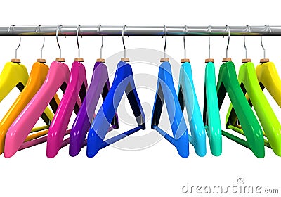 Colorful Clothes Hangers Stock Photo