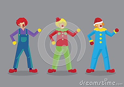 Colorful Clown Costumes Vector Illustration Vector Illustration