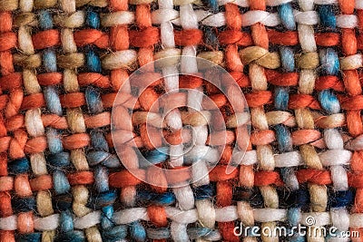 Colorful coarse woven cloth Stock Photo