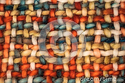Colorful coarse woven cloth Stock Photo