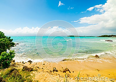 Colorful coast in Le Gosier in Guadeloupe Stock Photo