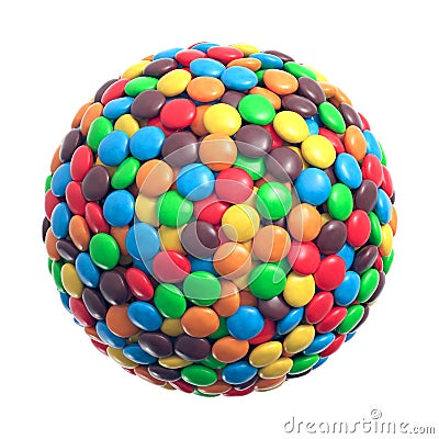 Colorful coated chocolate candies in the shape of a sphere Stock Photo