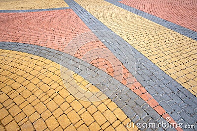 Colorful Cobblestones Pavement Stock Photo
