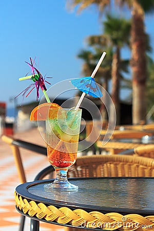 Colorful cocktail with umbrella Stock Photo