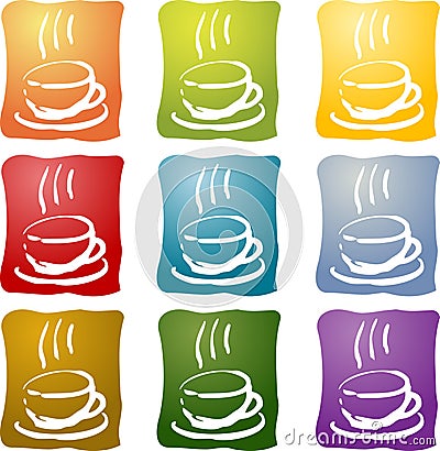 Colorful coffee beverage icon Cartoon Illustration