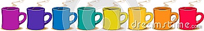 Colorful coffee cups Vector Illustration