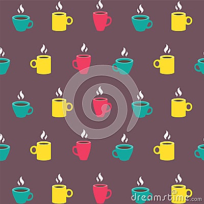 Colorful Coffee Mug Background Vector Illustration