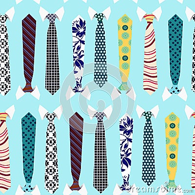 Colorful collection of Neck ties background pattern Vector Illustration