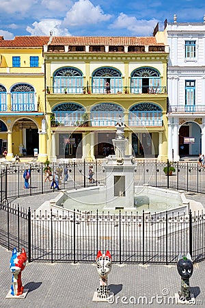 Colorful colonial architecture in Old Havana Editorial Stock Photo