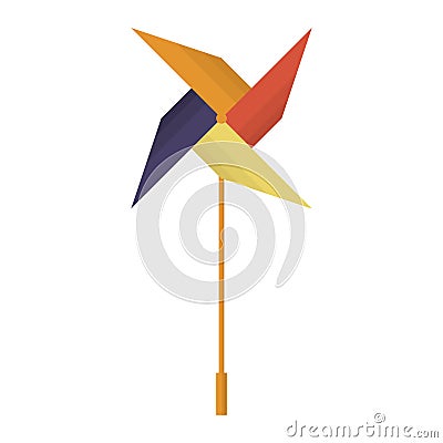 Colorful colored vector windmill illustration Vector Illustration