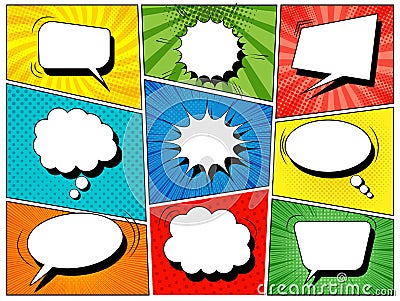 Colorful comic book background Vector Illustration