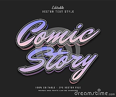 Colorful Comic Cartoon Text Style with Embossed Effect, Can Be Used for Movie Title, Headline, or Typography Vector Illustration