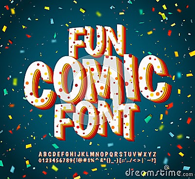 Colorful comic font, alphabet. Comics book, pop art Vector Illustration