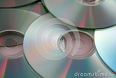 Colorful Compact Discs Stock Photo