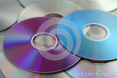 Colorful Compact Discs Stock Photo