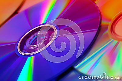 Colorful compact discs Stock Photo