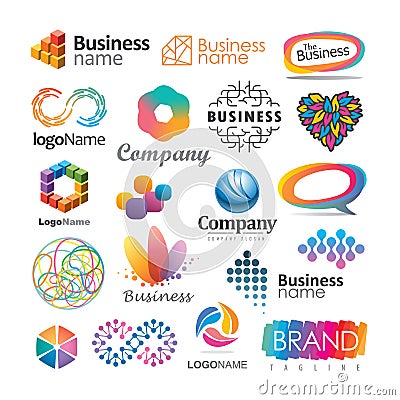 Colorful company and brand logos Vector Illustration