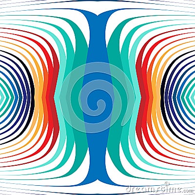 Colorful concentric twisted curved stripes background Stock Photo