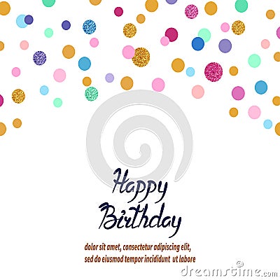 Colorful vector confetti background. Birthday greeting card design. Vector Illustration