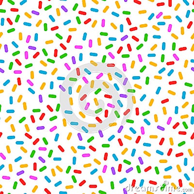 Colorful confetti simple seamless pattern, vector Vector Illustration