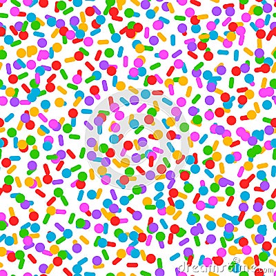 Colorful confetti simple seamless pattern, vector Vector Illustration