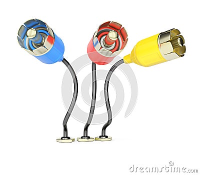 Colorful connection plugs Stock Photo