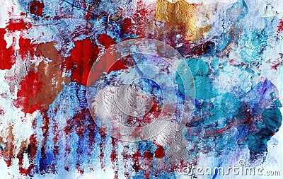 Colorful contemporary abstract painting white background Stock Photo