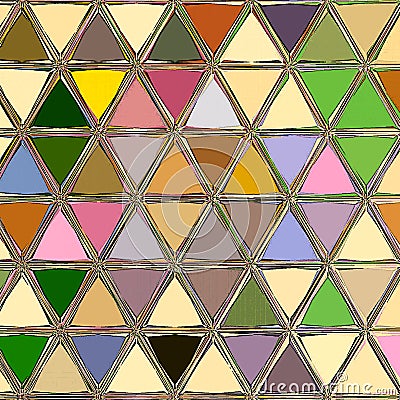 Colorful continuous geometric diamond triangle background pattern Stock Photo