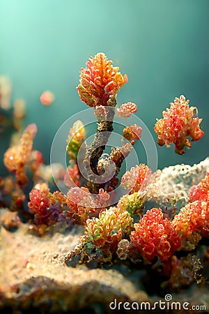colorful coral abstract background 3D illustration Cartoon Illustration