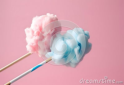 Colorful cotton candy with a sweet, sugary.AI Generated Stock Photo