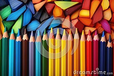 Colorful Crayon Seamless Background AI Generated Cartoon Illustration