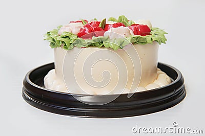 Colorful cream Vanilla Rosses cake Stock Photo