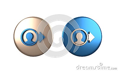 Colorful Create account screen icon isolated on white background. Circle button. 3D render illustration Cartoon Illustration