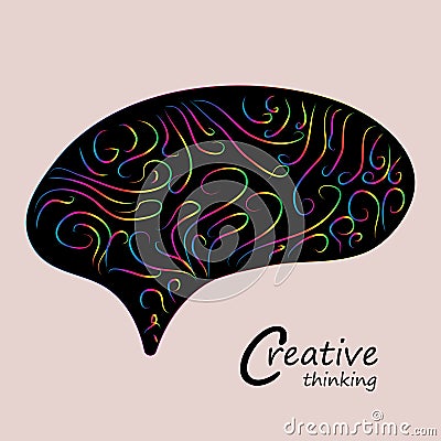 colorful creative brain.smart brain logo.sign of creative thinking.power of thinking Vector Illustration