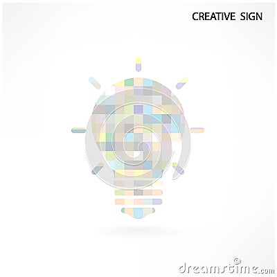 Colorful creative light bulb sign Vector Illustration