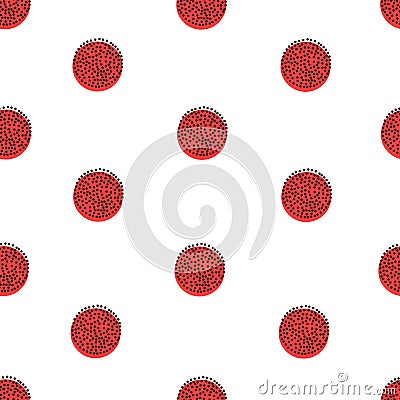 Colorful creative seamless pattern with circles. Cartoon Illustration
