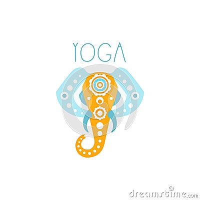 Colorful creative yoga elephant logo Vector Illustration