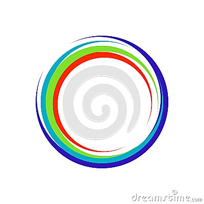 Colorful Crescent Zen Symbol Logo Design Vector Illustration