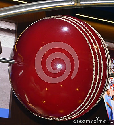 Colorful Cricket ball sculpture Stock Photo