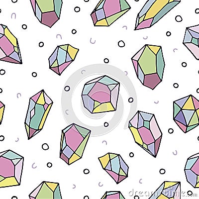 Colorful crystal art seamless pattern background Vector Illustration