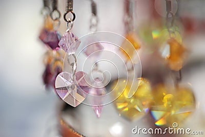 Colorful Crystal Earrings Stock Photo