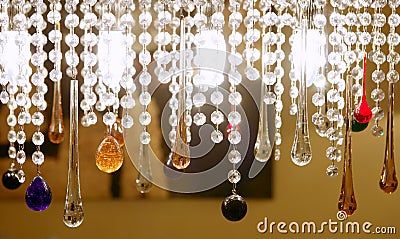 Colorful crystal strass lamp detai Stock Photo