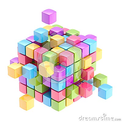 Colorful cube abstract background Stock Photo