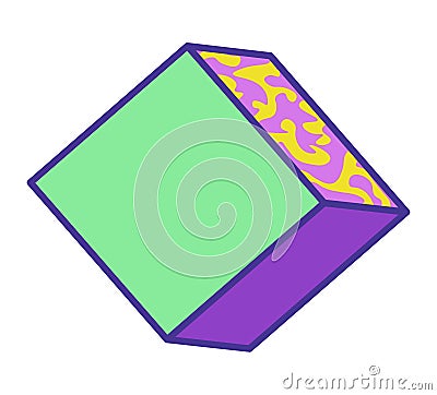 Colorful cube optical illusion, geometric shape Vector Illustration