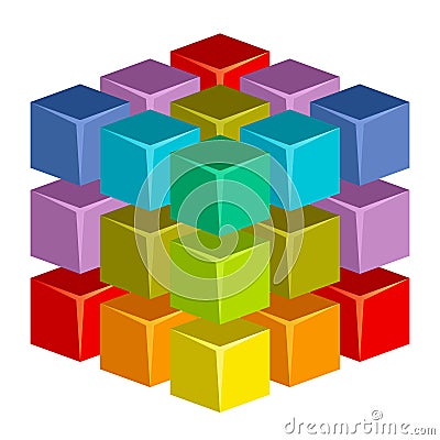 Colorful cube Vector Illustration
