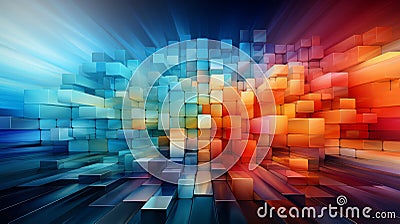 A colorful cubes stacked together Stock Photo