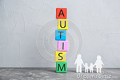 Colorful cubes with word AUTISM Stock Photo