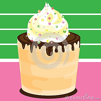 Colorful cupcake Vector Illustration